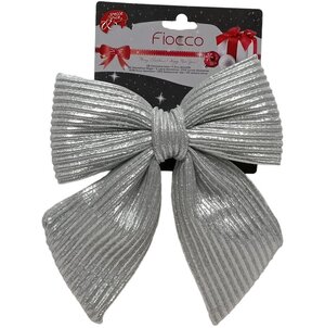 Бант на елку Lucido Striscia 15*13 см серебряный Due Esse Christmas фото 1