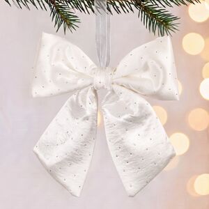 Бант на елку Bianco Diamanti 25*22 см белый Due Esse Christmas (Ду Эссе Кристмас) фото 1
