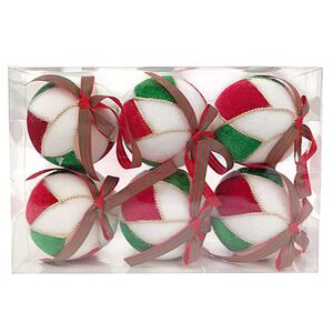 Елочные шары из ткани Kinemoki - Assago 8 см, 6 шт