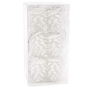 Елочные игрушки Шишки - Montello 5 см белые, 12 шт