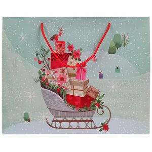 Подарочный пакет Christmas Stories: Santa Sleigh 31*26 см Due Esse Christmas (Ду Эссе Кристмас) фото 1