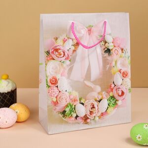 Подарочный пакет Easter Flowers 25*20 см