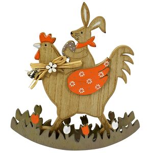 Декоративная фигурка Курочка-Качалка и Кролик Банни 23 см оранжевая Due Esse Christmas фото 1