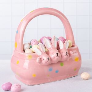 Конфетница Three Bunny 15 см розовая