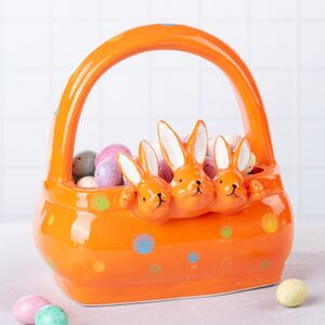 Конфетница Three Bunny 15 см оранжевая