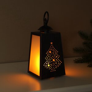 Декоративный фонарь с имитацией пламени Елочка 19 см, на батарейках Koopman фото 3