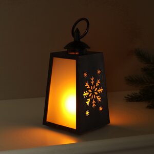 Декоративный фонарь с имитацией пламени Снежинка 19 см, на батарейках Koopman фото 2