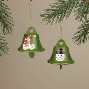 Набор елочных украшений Колокольчики - Jingle Bells 5 см, 12 шт, зеленые, подвеска