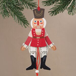 Елочная игрушка-марионетка Щелкунчик Танцор 18 см красный, подвеска Breitner фото 2