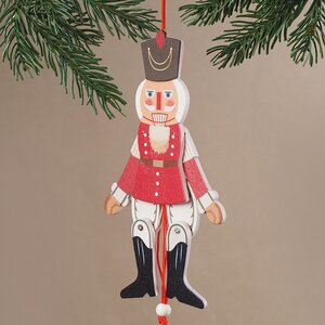 Елочная игрушка-марионетка Щелкунчик Танцор 18 см красный, подвеска Breitner фото 3