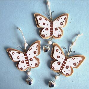 Деревянная елочная игрушка Сказочный Мотылек 9 см, подвеска Breitner фото 2