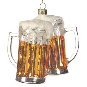 Стеклянная елочная игрушка Пиво Мэра Поплара - Party de Noel 10 см, подвеска Goodwill фото 1