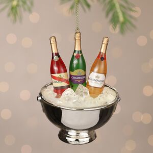 Стеклянная елочная игрушка Шампанское - Party de Noel 11 см, подвеска Goodwill фото 1