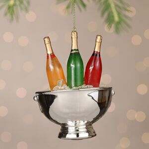 Стеклянная елочная игрушка Шампанское - Party de Noel 11 см, подвеска Goodwill фото 2