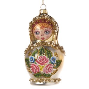 Стеклянная елочная игрушка Matryoshka Doll - Lada 12 см, подвеска