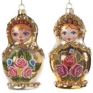 Стеклянная елочная игрушка Матрешка Лада - Russian Doll 12 см Goodwill фото 2