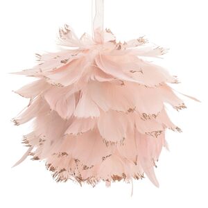 Елочный шар из перьев Plume Rose 10 см