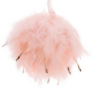 Елочный шар из перьев Rose Poetique 10 см Koopman фото 2