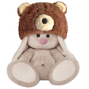 Мягкая игрушка Зайка Ми в шапке медведя 15 см коллекция Малыши Budi Basa фото 1