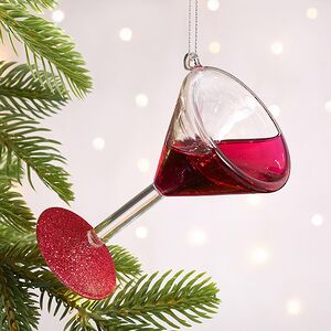 Стеклянная елочная игрушка Бокал Вина - Cabernet Franc 18 см, подвеска Kurts Adler фото 2