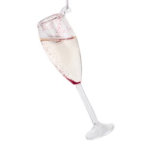 Стеклянная елочная игрушка Бокал Шампанского - Prosecco 11 см, подвеска Kurts Adler фото 1