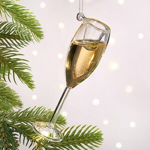 Стеклянная елочная игрушка Бокал Шампанского 11 см, подвеска Kurts Adler фото 1
