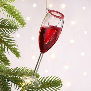 Стеклянная елочная игрушка Бокал Шампанского - Rose Brut 11 см, подвеска Kurts Adler фото 1