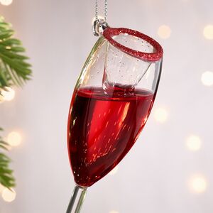 Стеклянная елочная игрушка Бокал Шампанского - Rose Brut 11 см, подвеска Kurts Adler фото 2