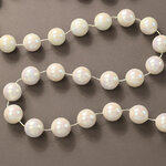 Бусы на елку Гигант 2 см*270 см белый перламутр, пластиковые