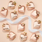 Набор стеклянных елочных игрушек Сердце Монплезира 4.5 см ванильный mix, 12 шт