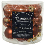 Набор стеклянных шаров 2.5 см terra brown mix, 24 шт