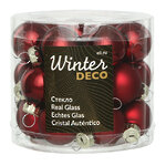 Набор стеклянных шаров 2.5 см бордовый mix, 24 шт