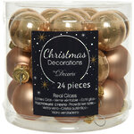 Набор стеклянных шаров 2.5 см золотой песок mix, 24 шт