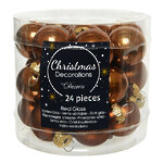 Набор стеклянных шаров 2.5 см корица mix, 24 шт