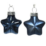 Набор стеклянных елочных игрушек Звезды 4.5 см синий бархат mix, 12 шт
