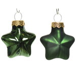 Набор стеклянных елочных игрушек Звезды 4.5 см зеленый бархат mix, 12 шт