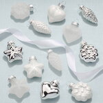 Елочные игрушки Снежное Утро, 12 шт, подвеска, стекло