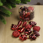 Набор стеклянных елочных игрушек Гранатовый Коктейль, 12 шт, подвеска