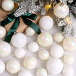 Набор пластиковых шаров Glossy Shine: Белый перламутр 3-6 см, 30 шт