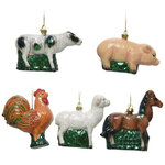 Набор елочных игрушек Животные фермы Хит Стоун 8 см, 5 шт
