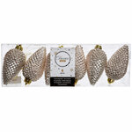 Елочная игрушка Шишка Alto - Перламутровая 8 см, 6 шт, пластик, подвеска