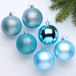 Набор пластиковых шаров Celebration 8 см бирюзовый, 6 шт