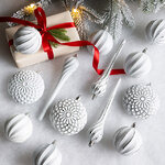 Набор елочных игрушек Frosty White 6-17 см, 15 шт