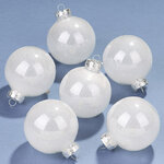 Елочные ПЭТ шары Albertine - White Glaze 8 см , 6 шт