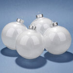 Елочные ПЭТ шары Albertine - White Glaze 10 см, 4 шт