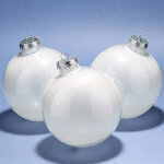 Елочные ПЭТ шары Albertine - White Glaze 15 см, 3 шт