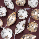 Елочные шары Caleidoscopio Floreale 8 см кремовый, 12 шт, стекло