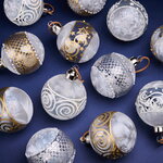 Елочные шары Canzone Di Pizzo 8 см, 12 шт, стекло