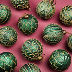 Елочные шары Giovane Felce 8 см, 12 шт, стекло