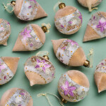 Елочные шары Giglio Congelato 8-12 см, 12 шт, стекло